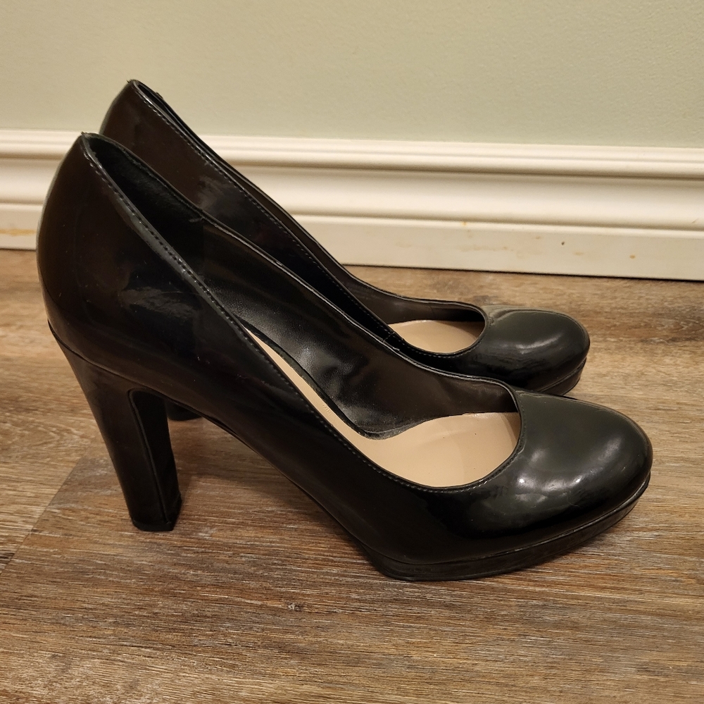 Franco Sarto Patent Leather Heels Balada Black Size 7 - Picture 5 of 9